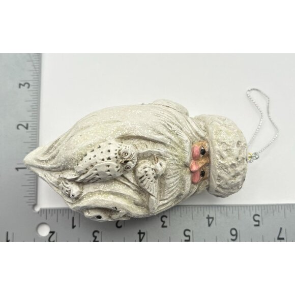 Pam Schifferl Santa Claus Head Christmas Ornament Owl Bird Rabbit Face Folk Art - Picture 3 of 8
